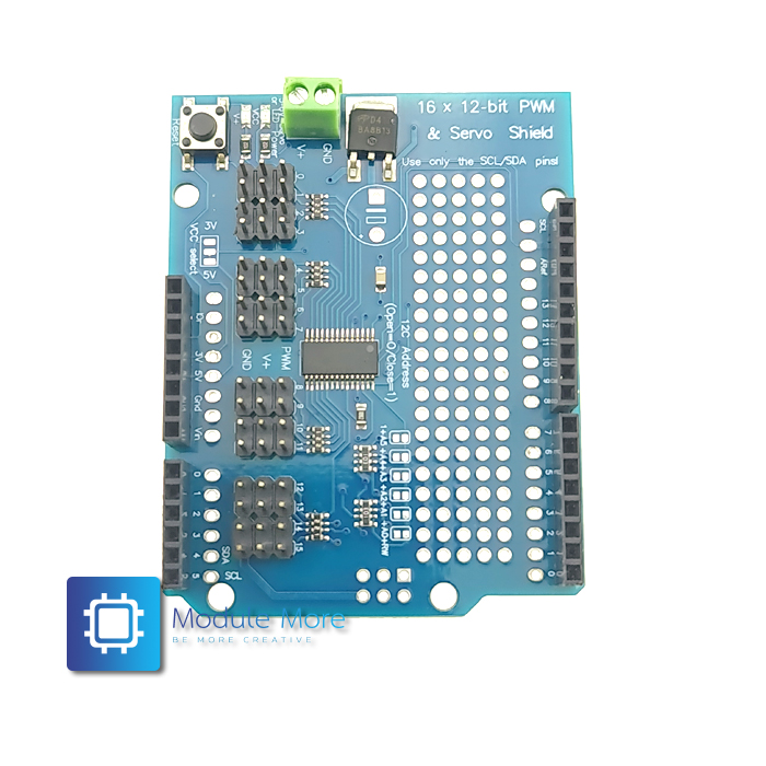 Shield สำหรับขับ Servo 16 ช่อง Servo Shield Arduino 16-Channel 12-bit PWM/Servo Shield Driver-I2C PCA9685 interface