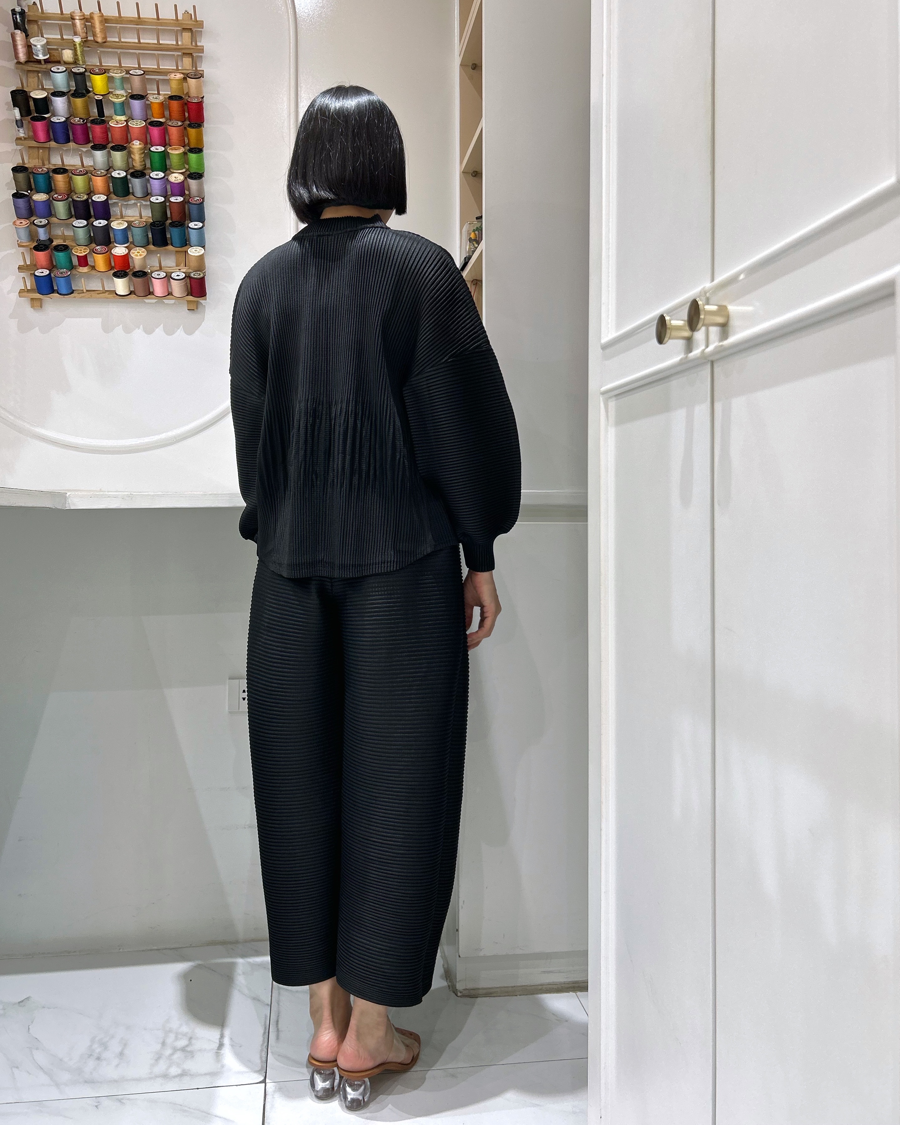 2MUAY รุ่น GA67811 / GA67815 THICK CARDIGAN ZIP FRONT PLEATED SET 4สี FREE SIZE