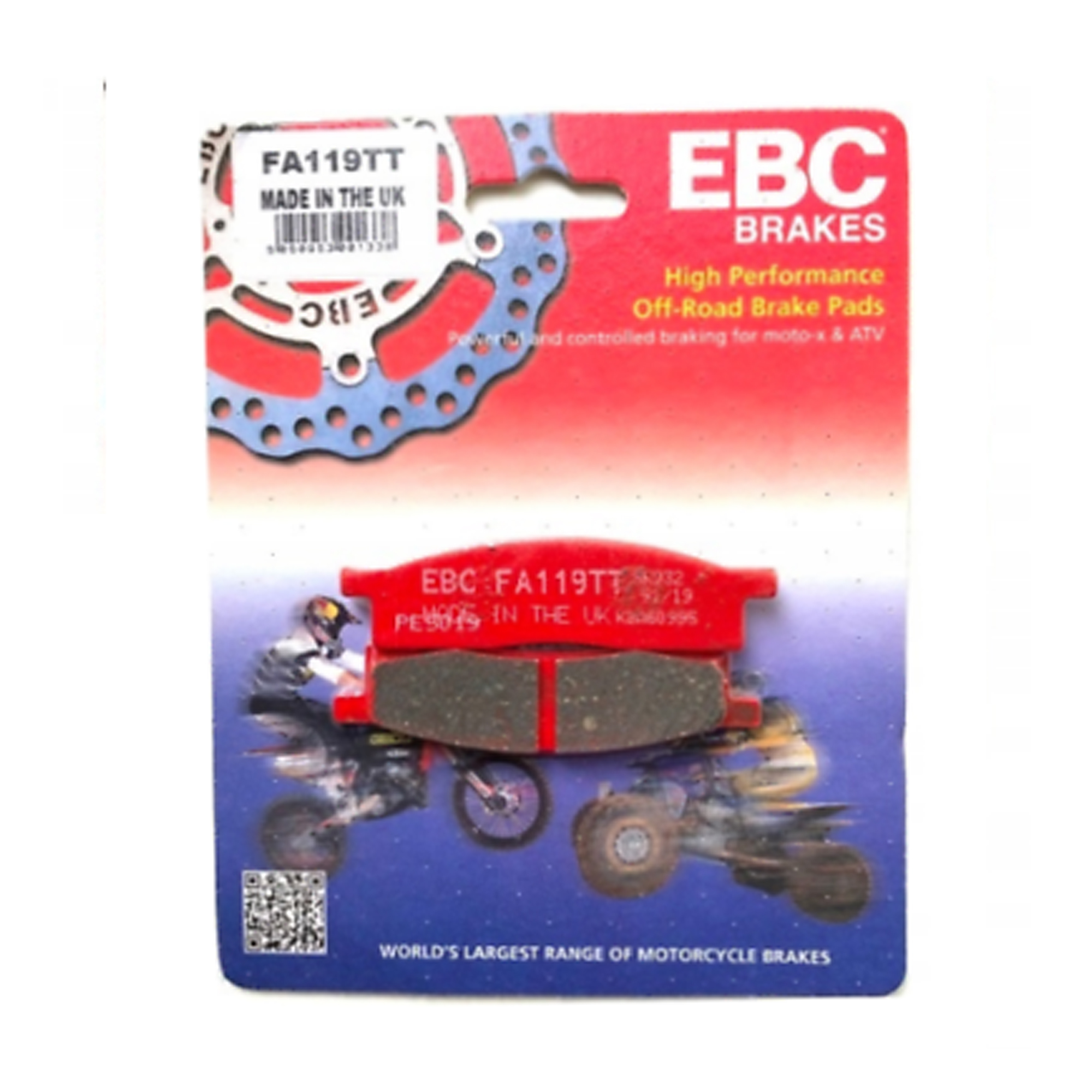 ผ้าเบรค EBC FA119TT CARBON - ผ้าเบรคหน้า YZ85 02-25, YZ65 18-25, YZ80 86-01