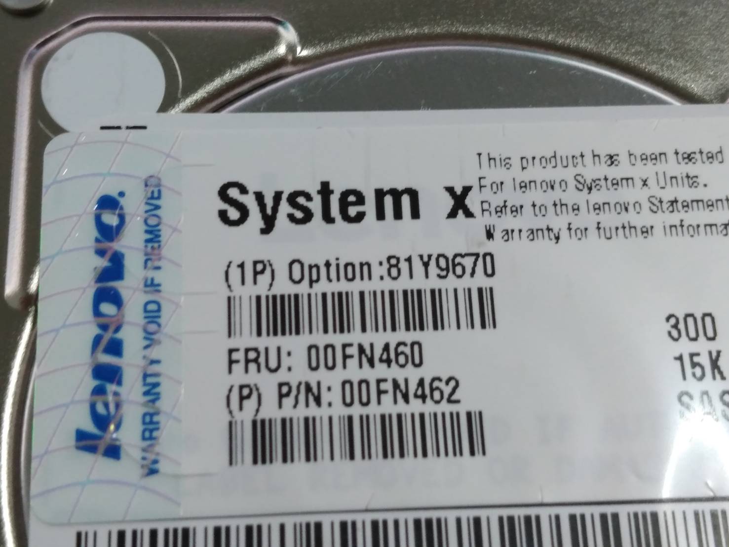 00FN460 IBM 300GB 15K 6GBPS SAS 2.5" SFF Hot-Swap Hard Drive 00FN462