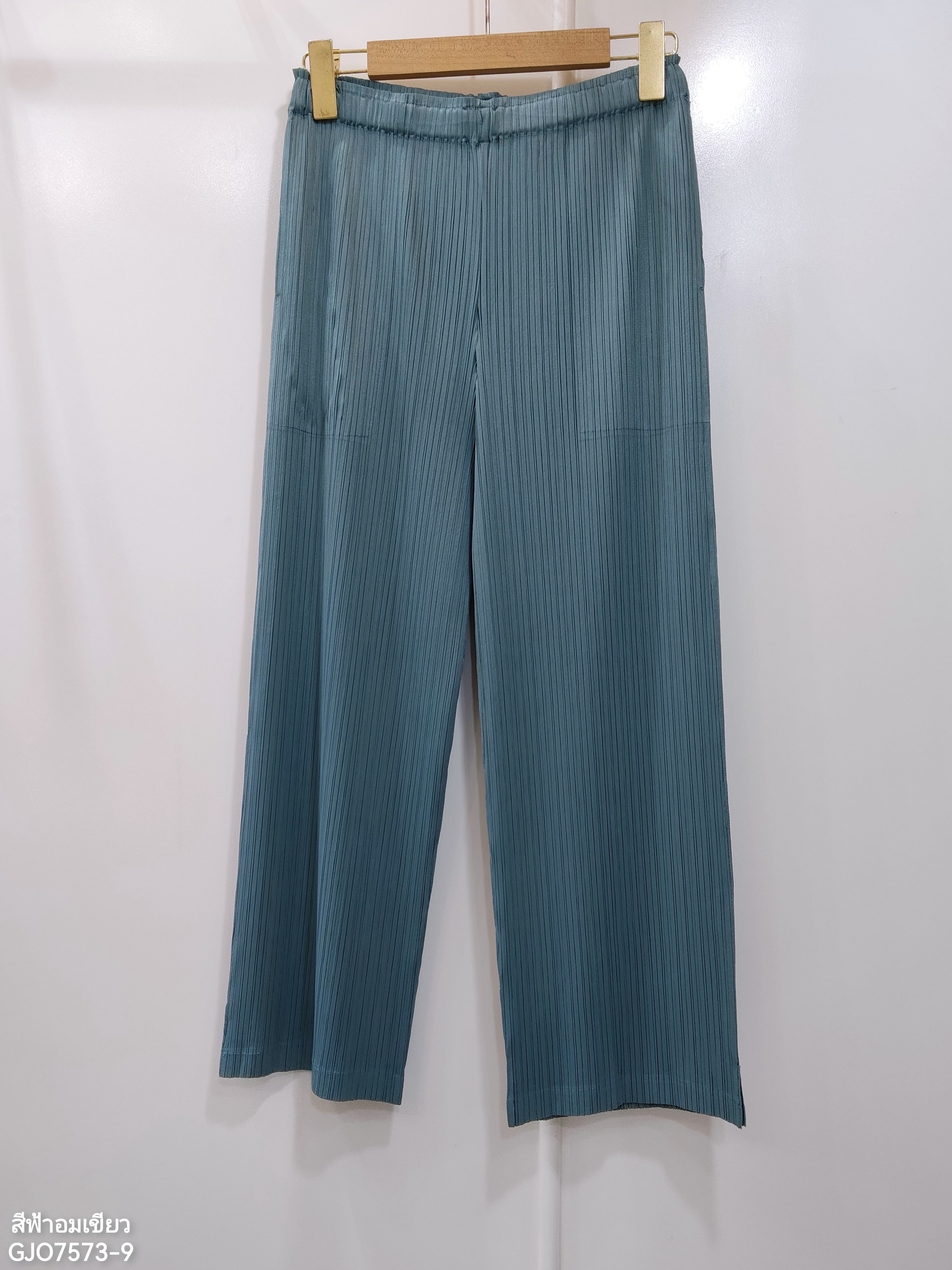 ยาว34นิ้ว! 2MUAY BASIC รุ่น GJO7573 กางเกงอัดพลีทคุณภาพ STRAIGHT PLEAT PANT 12สี FREE SIZE