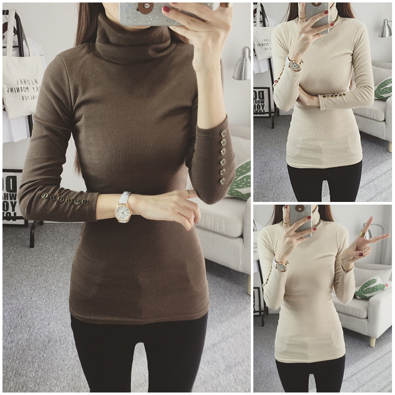 เสื้อคอเต่าผู้หญิงแขนยาว เสื้อคอเต่าแขนยาว เสื้อคอเต่ากันหนาว (มี 2 สี/ 2 ไซส์)