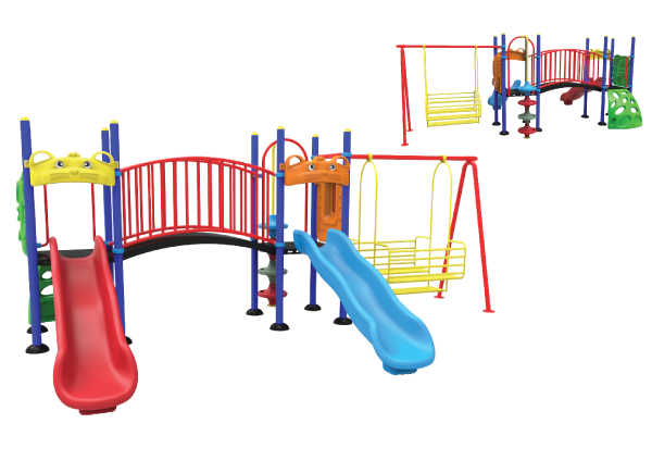 ชุดหอปีนป่าย+สไลด์ 80+ชิงช้ากระเช้า เครื่องเล่นสนาม กลางแจ้ง เหล็ก, สไลเดอร์ ของเล่น สั่งผลิต 10-20 วัน