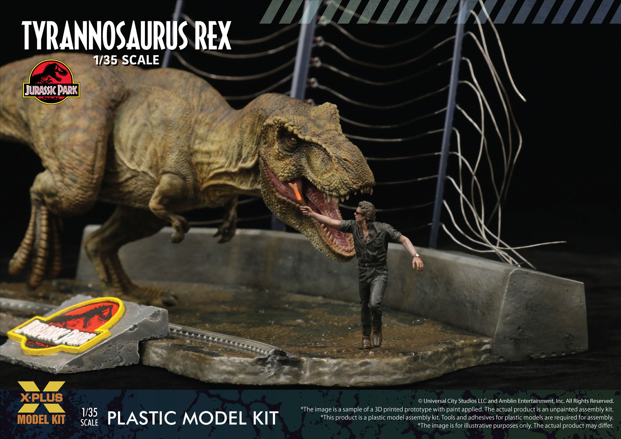 [สั่งจอง] X-PLUS 411-200130C 1/35 : Jurassic Park T rex [Model Kit]