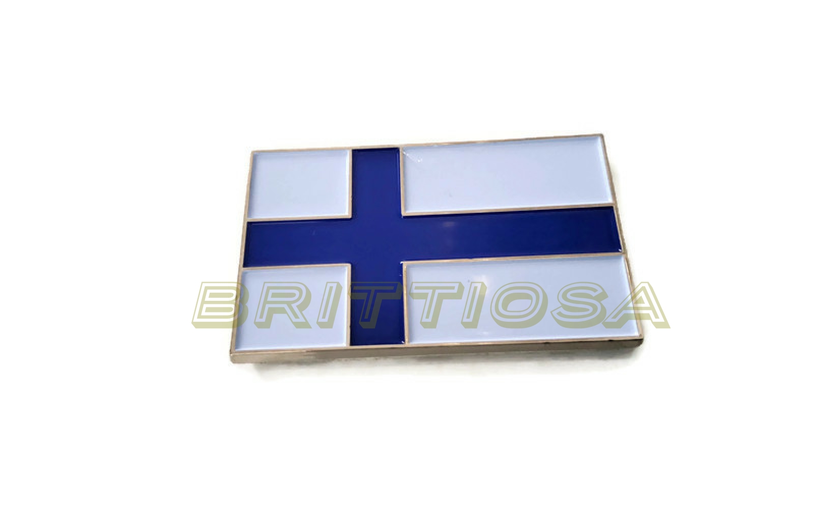 Suomen lippu, emalia, tarrakiinnitys 49 x 30 mm =10e
