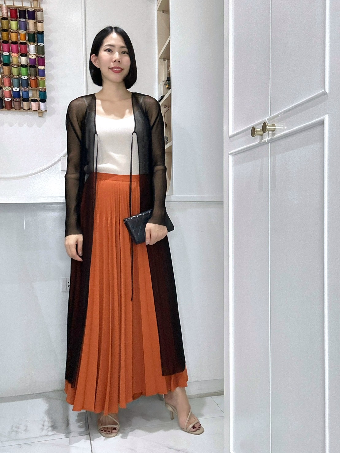 ปรับราคาลง20%!! 2MUAY รุ่น GJO1260 เสื้อคลุมพลีทคุณภาพ TRANSPARENT PLEATED LONG CARDIGAN 5 สี FREE SIZE