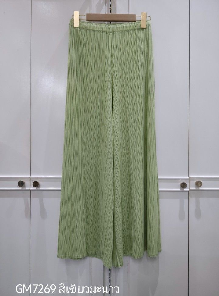 ยาว 36.5 นิ้ว 2MUAY รุ่น GM7269 กางเกงอัดพลีท WIDE LEG PLEATED PANTS 15 สี FREE SIZE