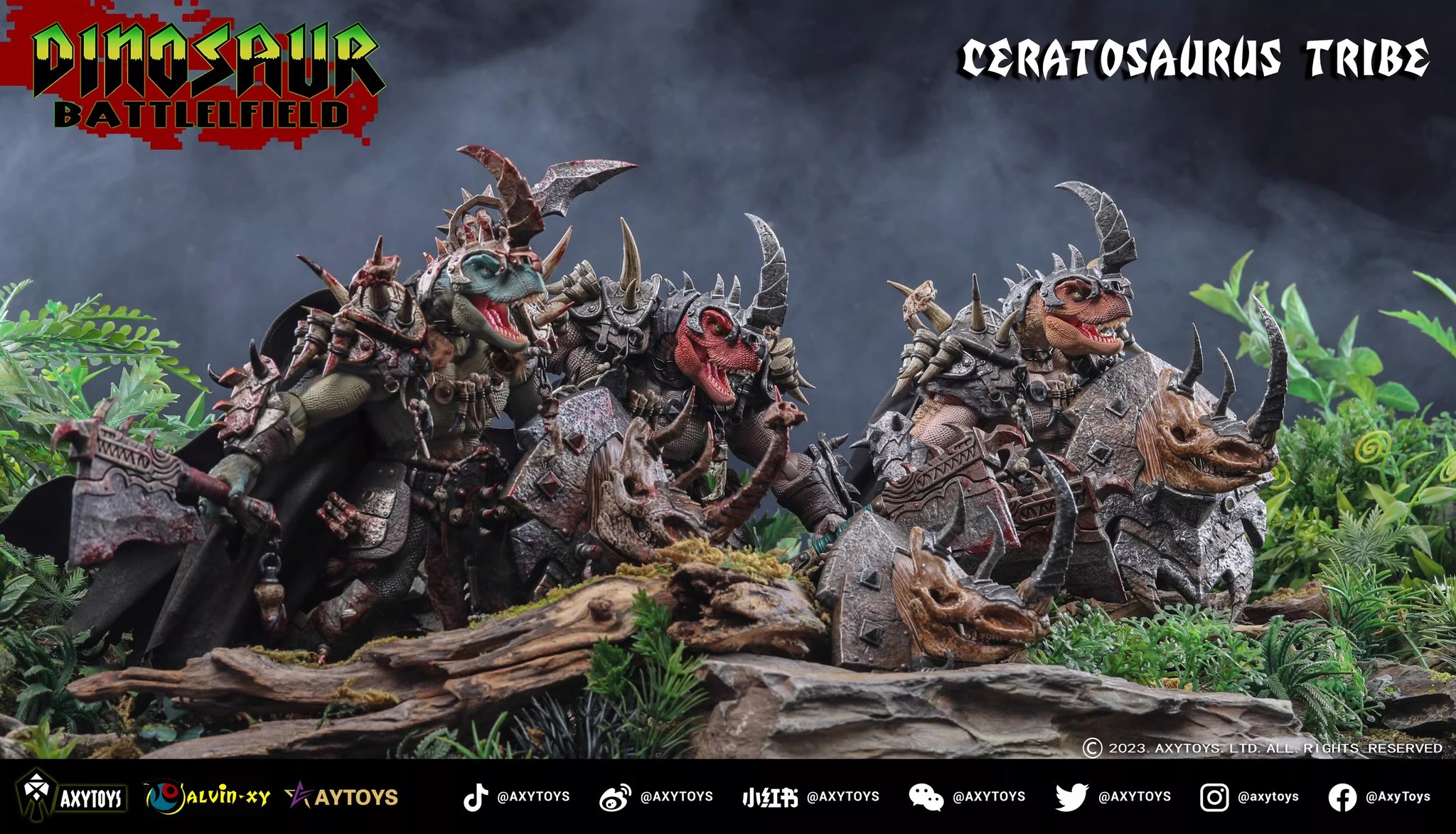 [สั่งจอง] AXYTOYS - Dinosaur Battleground Carnivorous Tribe Ceratosaurus (20Cm)