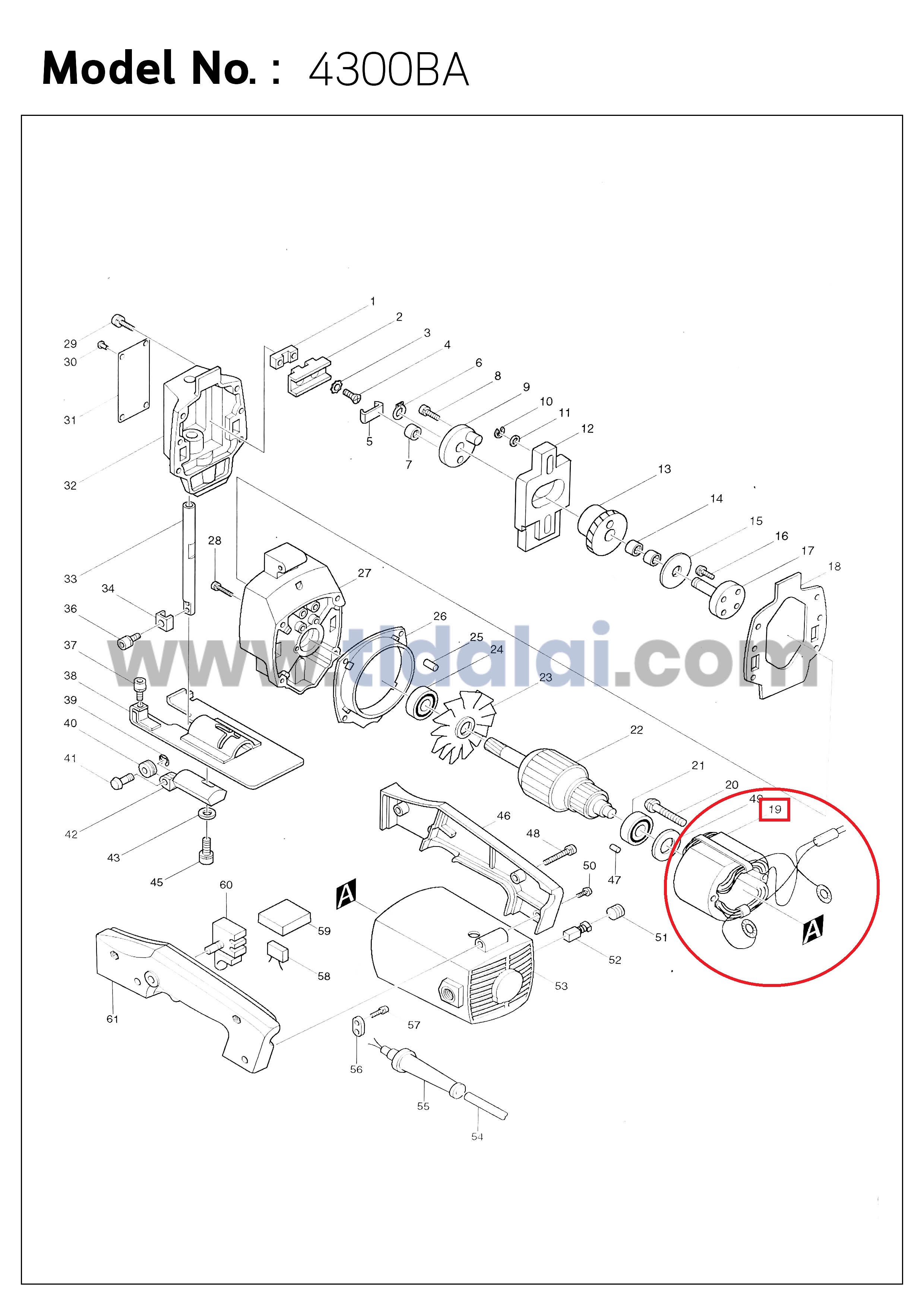 ฟิลคอยล์ (C)เลื่อยจิ๊กซอว์ Makita มากีต้า รุ่น 4300BV, 4300BA