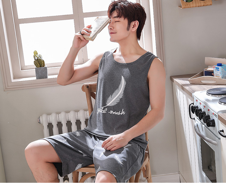ชุดนอนผู้ชาย เสื้อกล้าม-กางเกงขาสั้น ไซส์ใหญ่
