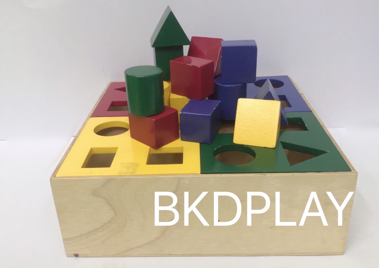กล่องหยอดบล็อก รูปทรง-สี , ของเล่นไม้, ของเล่นเสริมพัฒนาการ, ของเล่นเด็กอนุบาล, สื่อการสอนเด็กอนุบาล วัสดุและสี ปลอดภัยต่อเด็ก มีมาตรฐาน มอก. ตามที่ สพฐ. กำหนด