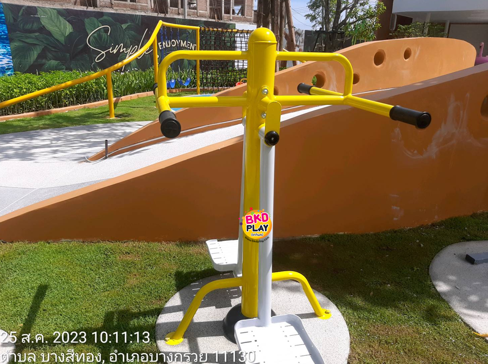 เครื่องออกกำลังกาย กลางแจ้ง ชุดอุปกรณ์ แกว่งสะโพก ทรงตัว ลานกีฬา อเนกประสงค์ สนามกีฬา ผลิตในไทย สั่งทำตามสีที่ต้องการได้