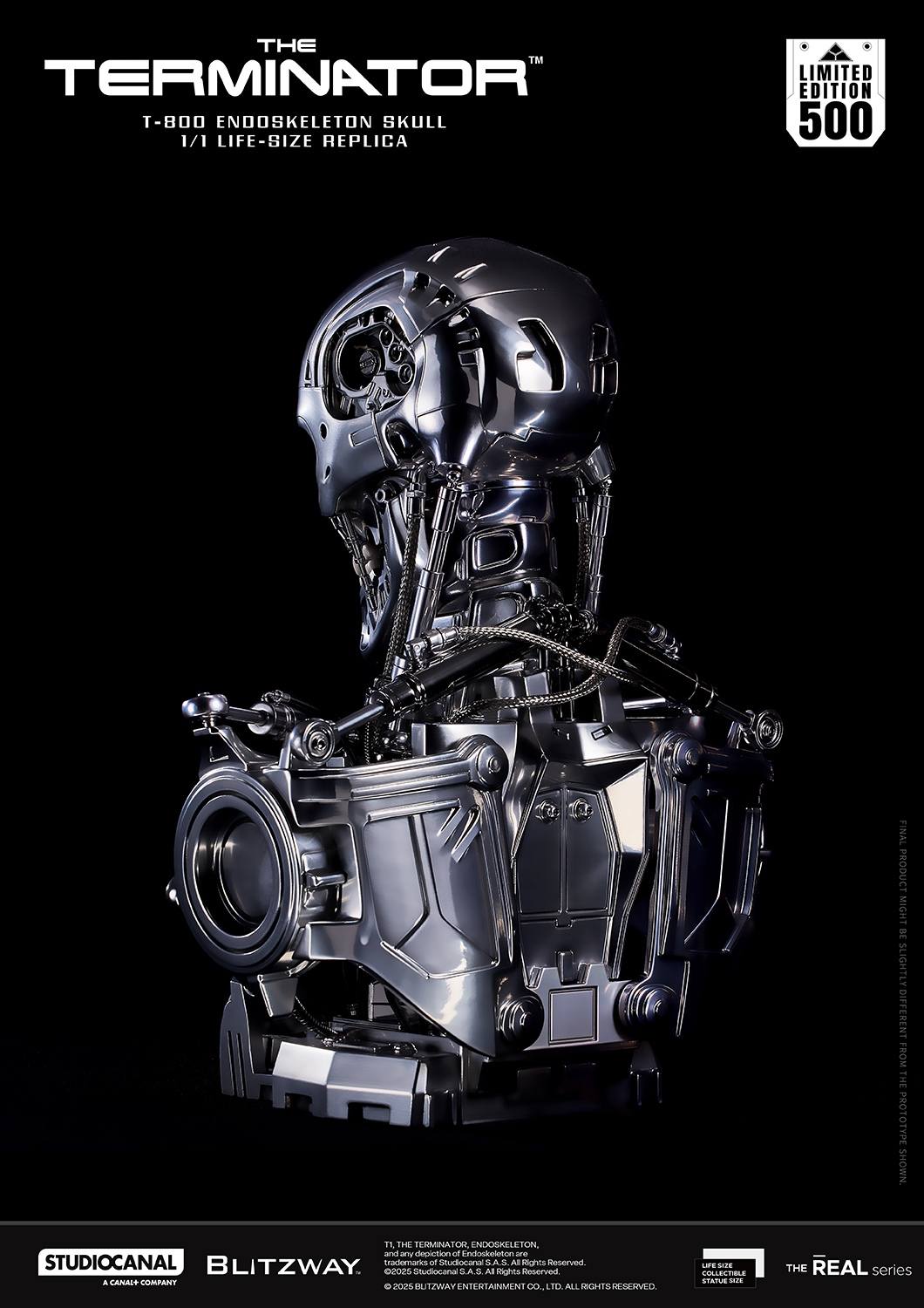 [สั่งจอง]BLITZWAY BW-LS-40201 1/1 : Terminator T-800 Bust Endoskeleton Life Size Replica