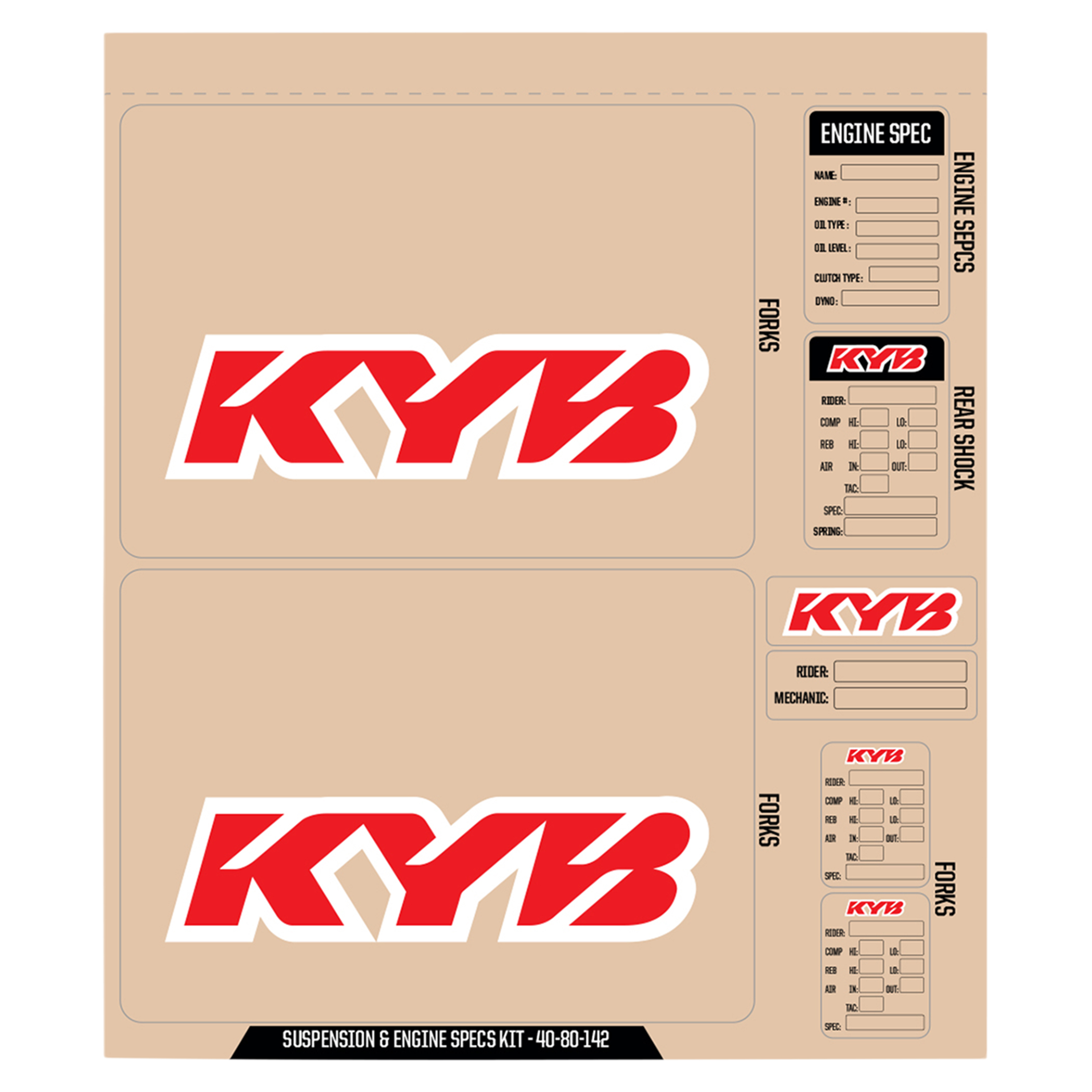 สติ๊กเกอร์ D’COR VISUALS DCOR KYB DECAL KIT - RED