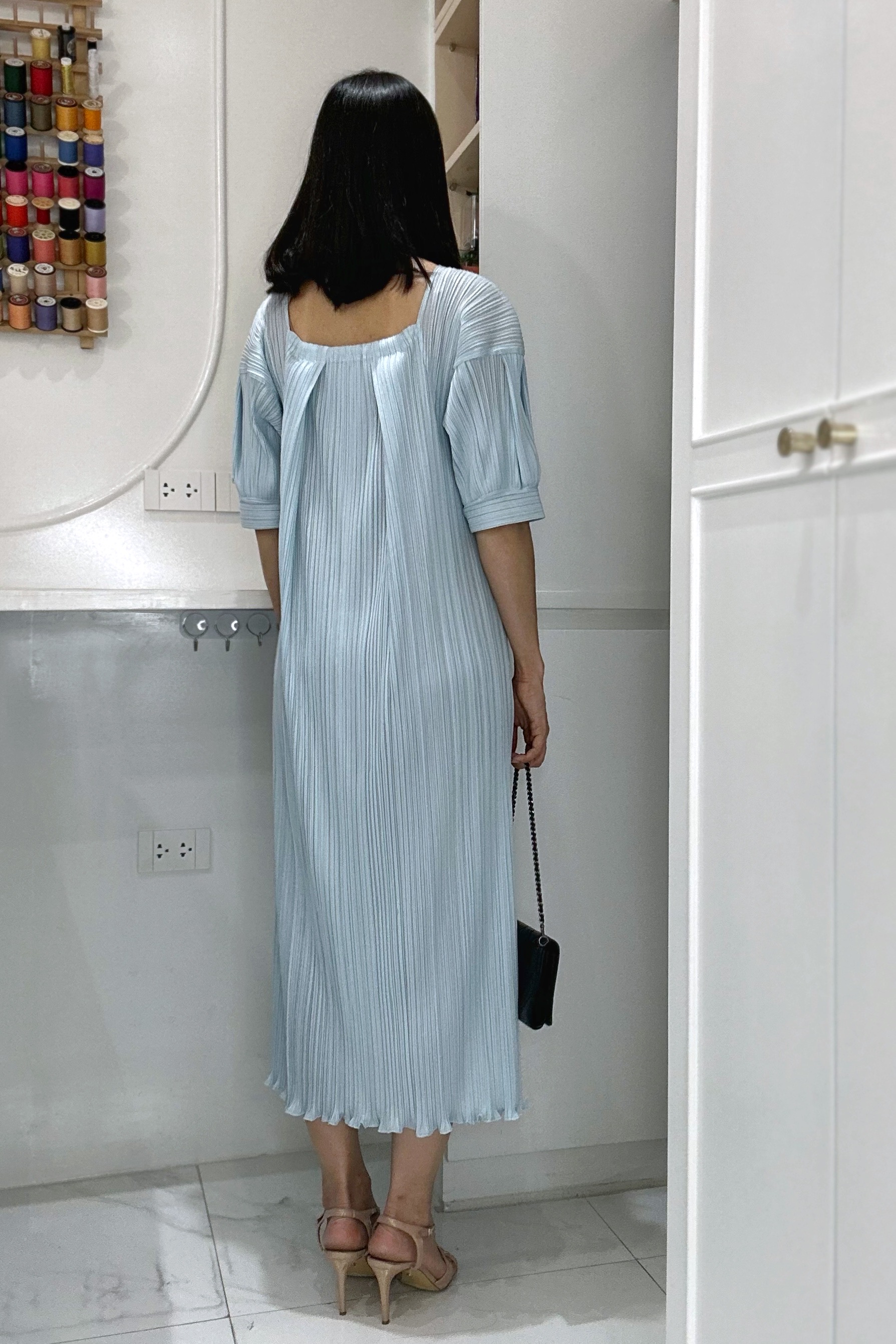 ปรับราคาลง20%!! 2MUAY รุ่น GJO2119 เดรสผู้หญิง เดรสพลีทคุณภาพ 3สี FREE SIZE SHORT SLEEVE SQUARE NECK PLEATED DRESS