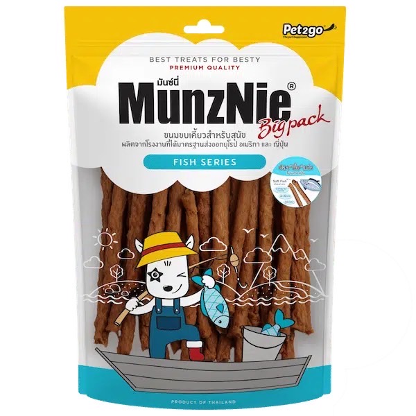 Munznie Bigpack ปลานิ่มแท่ง ไม่ผสมแป้ง 350ก.