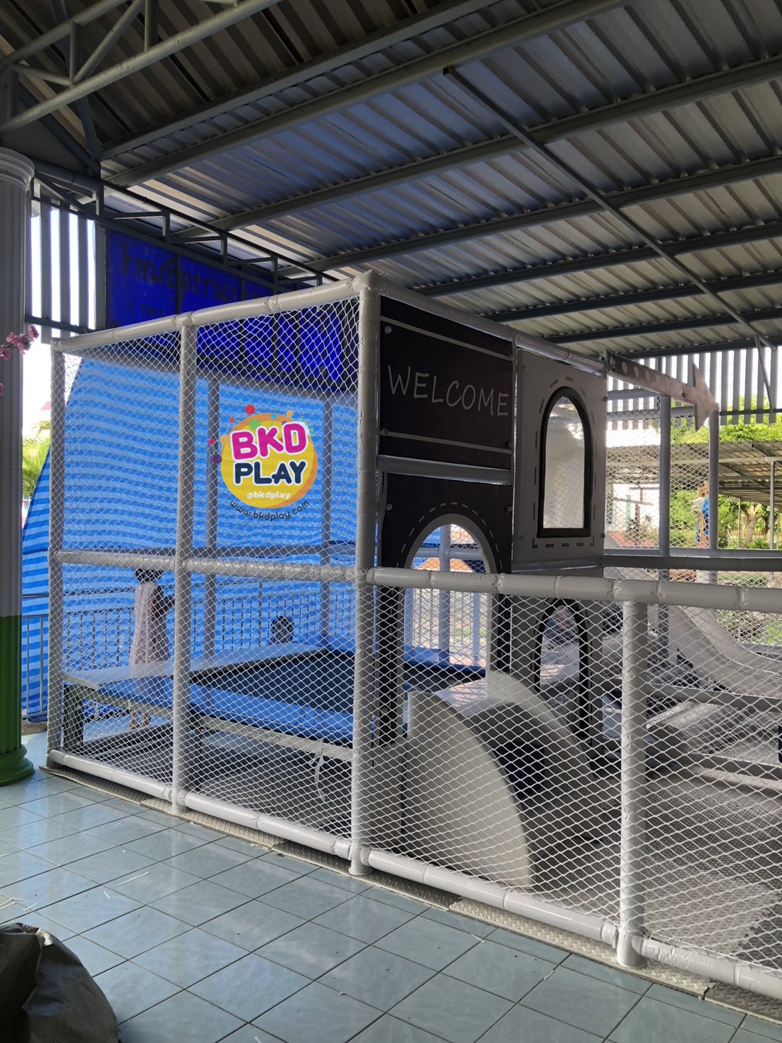 ห้องบอล ชุดสวนสนุกเด็กสีโมเดิร์น สวนสนุกในห้าง รับทำบ้านบอล kids zone สำหรับในศูนย์การค้าในห้าง โรงเรียน