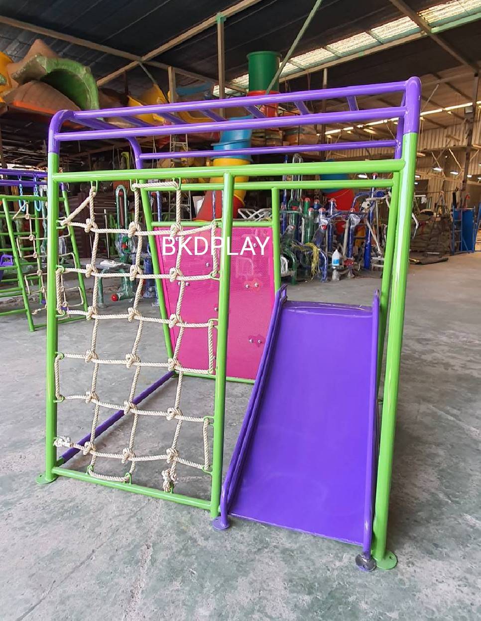ชุดรวมปีนป่าย4in1 สีหวาน เครื่องเล่นสนามกลางแจ้ง สนามเด็กเล่น ของเล่นเสริมพัฒนาการ