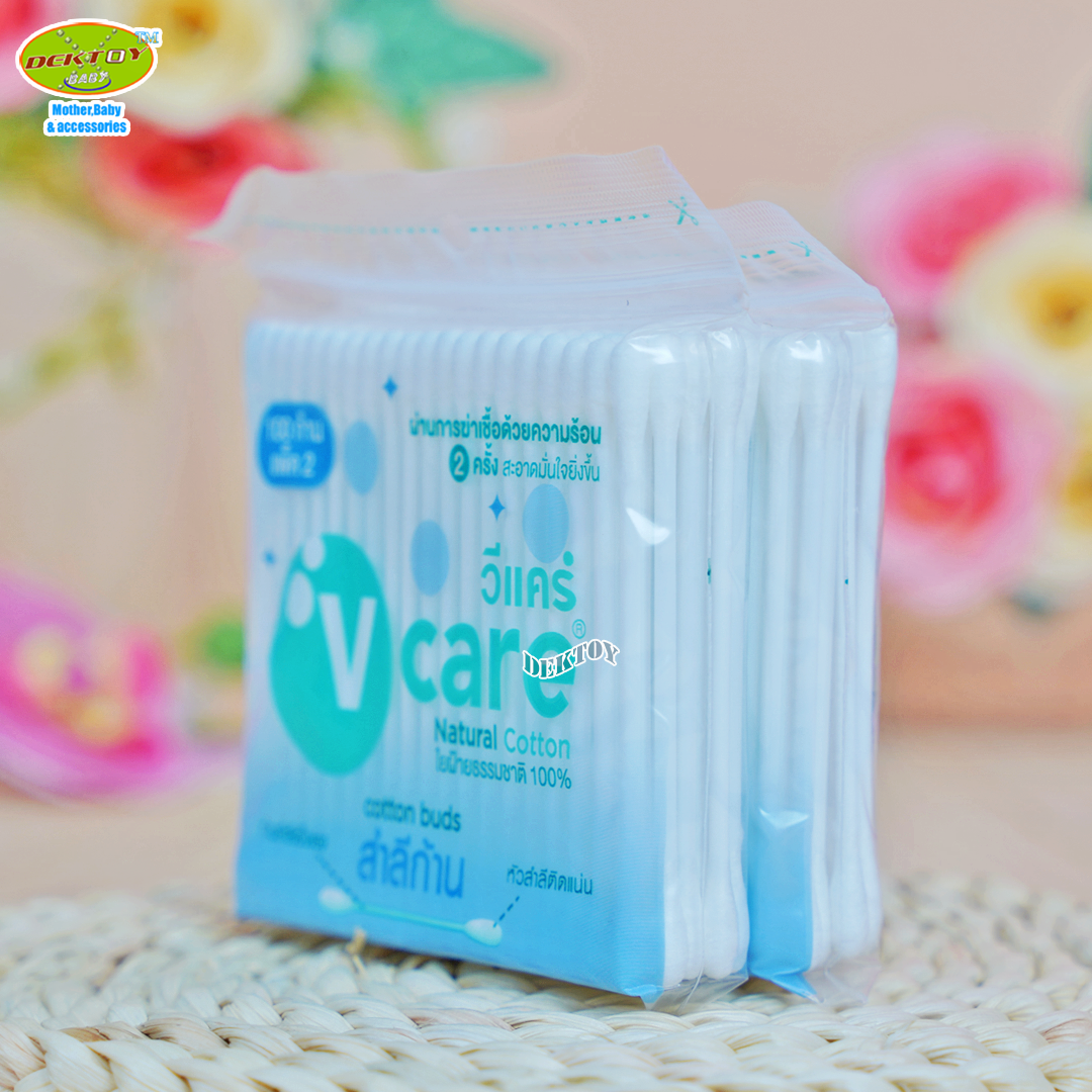 V care วีแคร์ สำลีก้านมาตฐาน 100 ก้าน แพ็ค2ห่อ