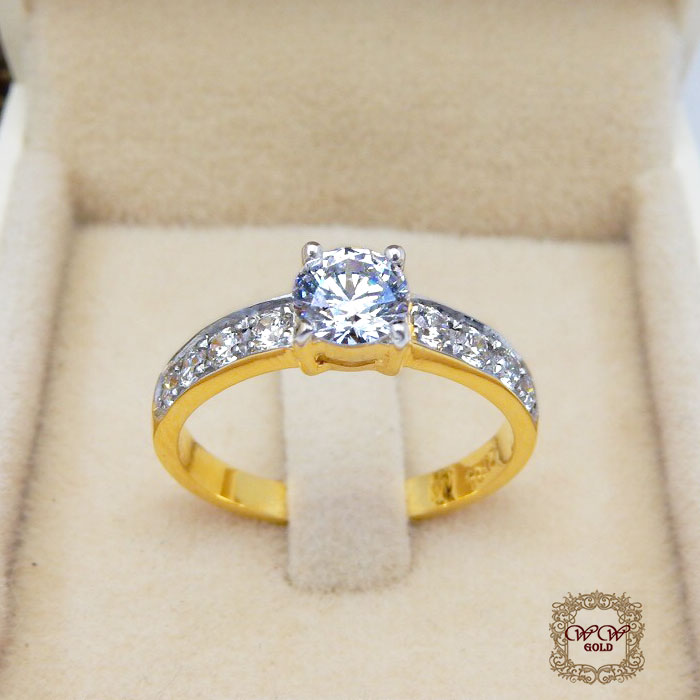 แหวนคู่แต่งงาน (เพชรสวิส cz เกรดพรีเมียม)