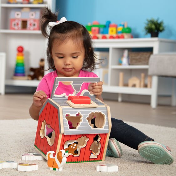 บล๊อกหยอดรูปสัตว์ฟาร์ม มีหูหิ้ว รุ่น 30149 Melissa & Doug Take-Along Sorting Barn การเล่นเสริมจินตนาการ ของเล่น,ของเล่นเสริมพัฒนาการ, ของเล่น