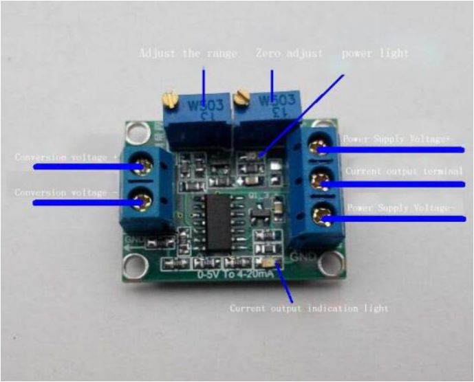 โมดูลแปลงแรงดัน 0-3.3v เป็นกระแส 4-20mA Voltage to current module signal converter 0-3.3V to 4-20mA transmitter 0-3.3v to 4-20ma