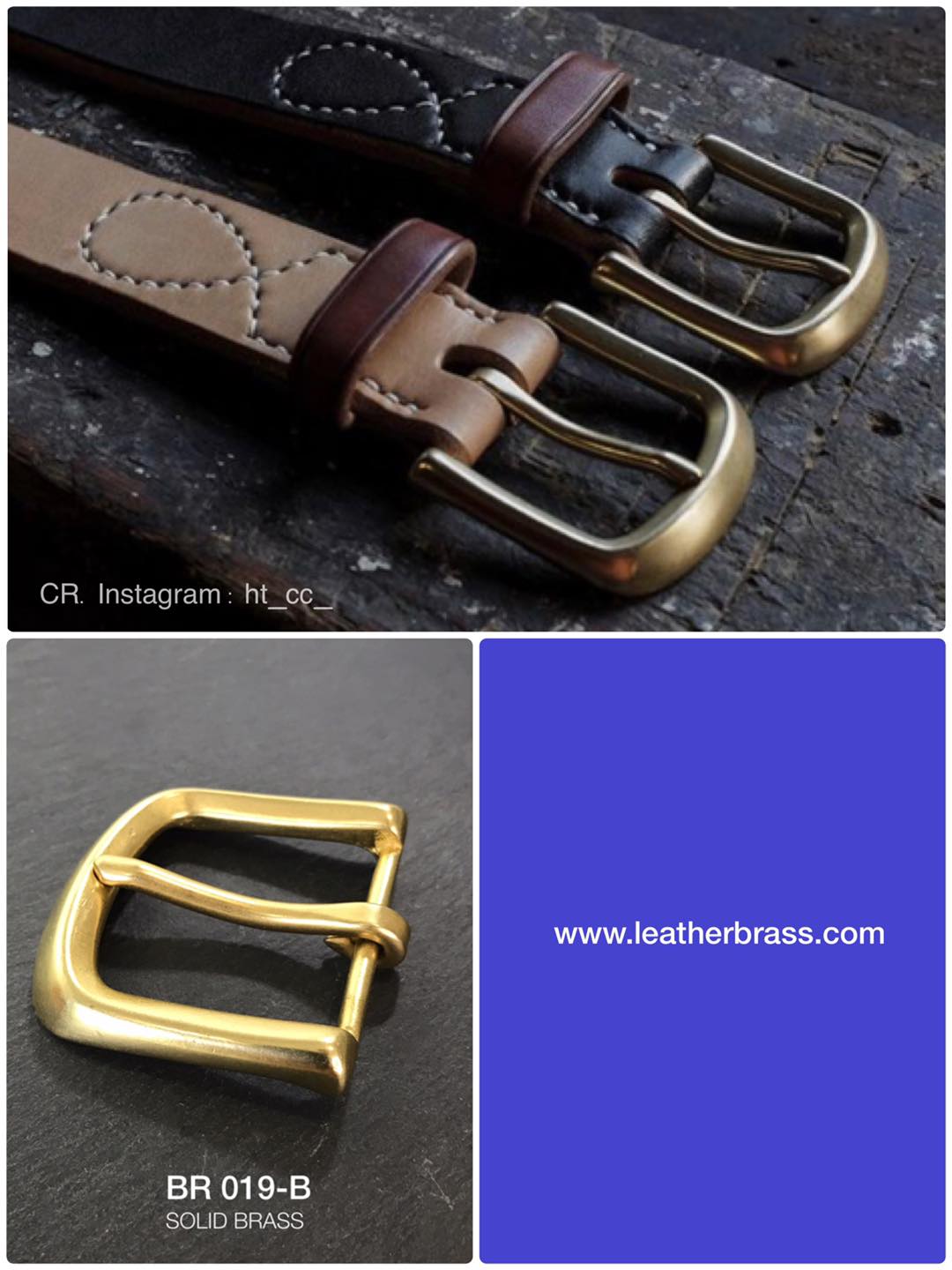 BR126-20C หัวเข็มขัดปรับสายกระเป๋า ขนาด 20มิล อะไหล่ทองเหลืองแท้ *ราคาต่อชิ้น* leatherbrass