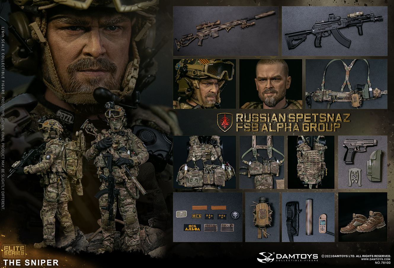 [พร้อมส่ง]DAMTOYS 78100 1/6 : RUSSIAN SPETSNAZ FSB ALPHA GROUP SNIPER