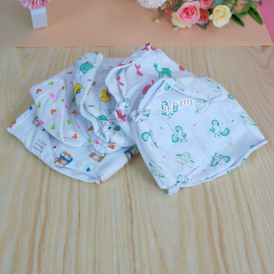Gold Baby กางเกงผ้าอ้อมสาลูเป้าหนาขาจั๊มซักได้แพ็ค 12 ผืน
