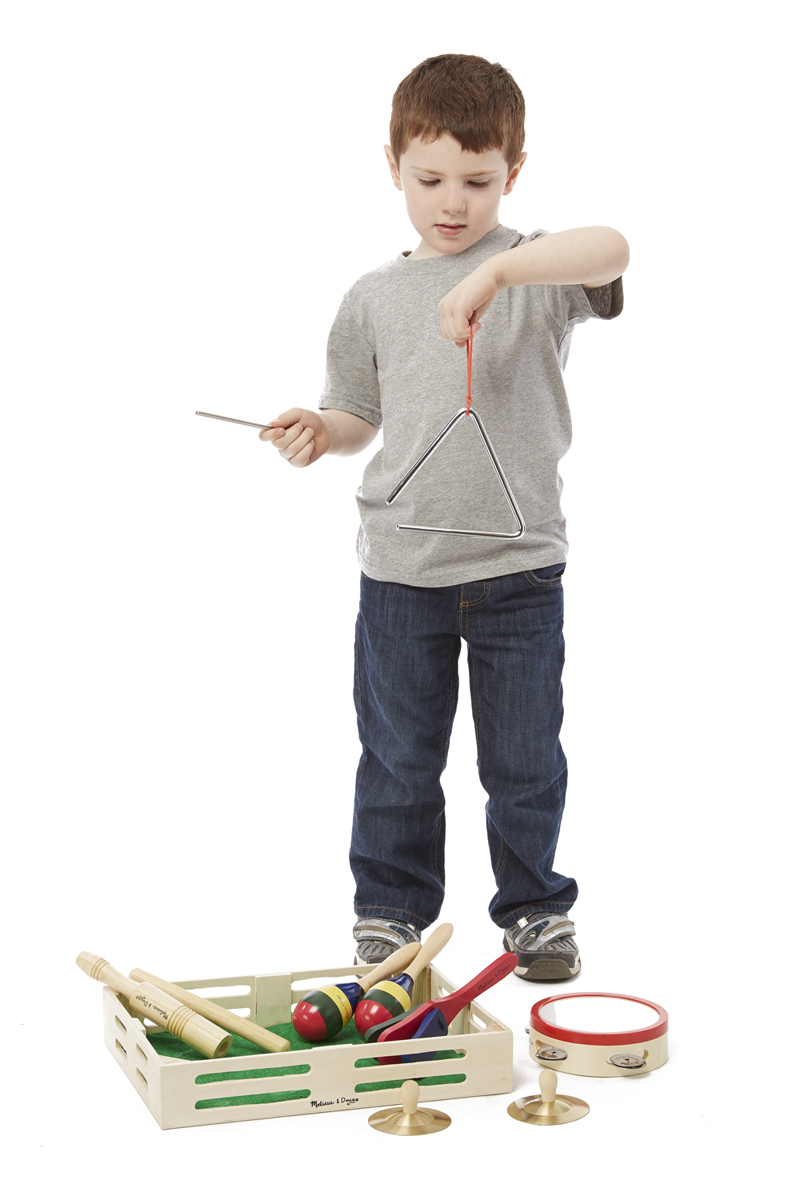 อุปกรณ์ดนตรีทั้งวงครบชุด ส่งเสริมการประกอบจังหวะสนใจในสิ่งรอบข้าง Band-in-a-Box - Clap! Clang! Tap Melissa&Doug, ของเล่นเสริมพัฒนาการ, ของเล่น