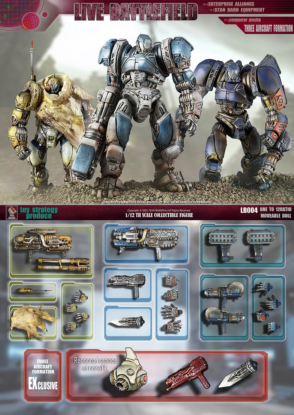 [สั่งจอง]TOYS RAIDER 1/12 : LIVE BATTLEFIELD - Conqueror Mech