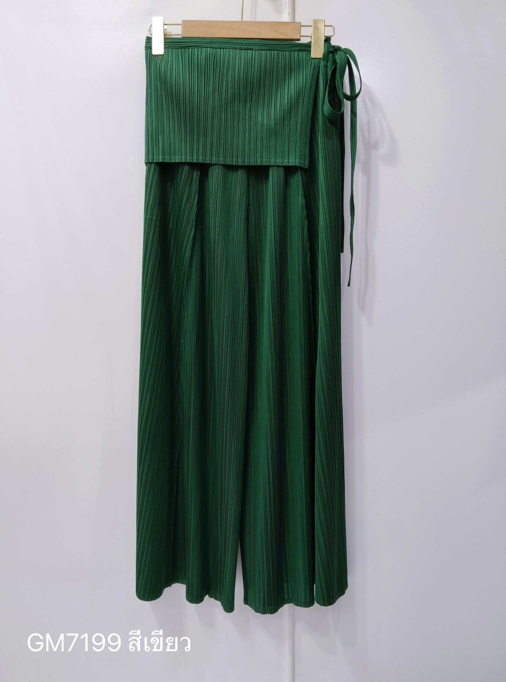 ยาว 38 นิ้ว 2MUAY รุ่น GJO7199 กางเกงอัดพลีท WRAP WIDE-LEG PLEATED PANTS 3 สี FREE SIZE
