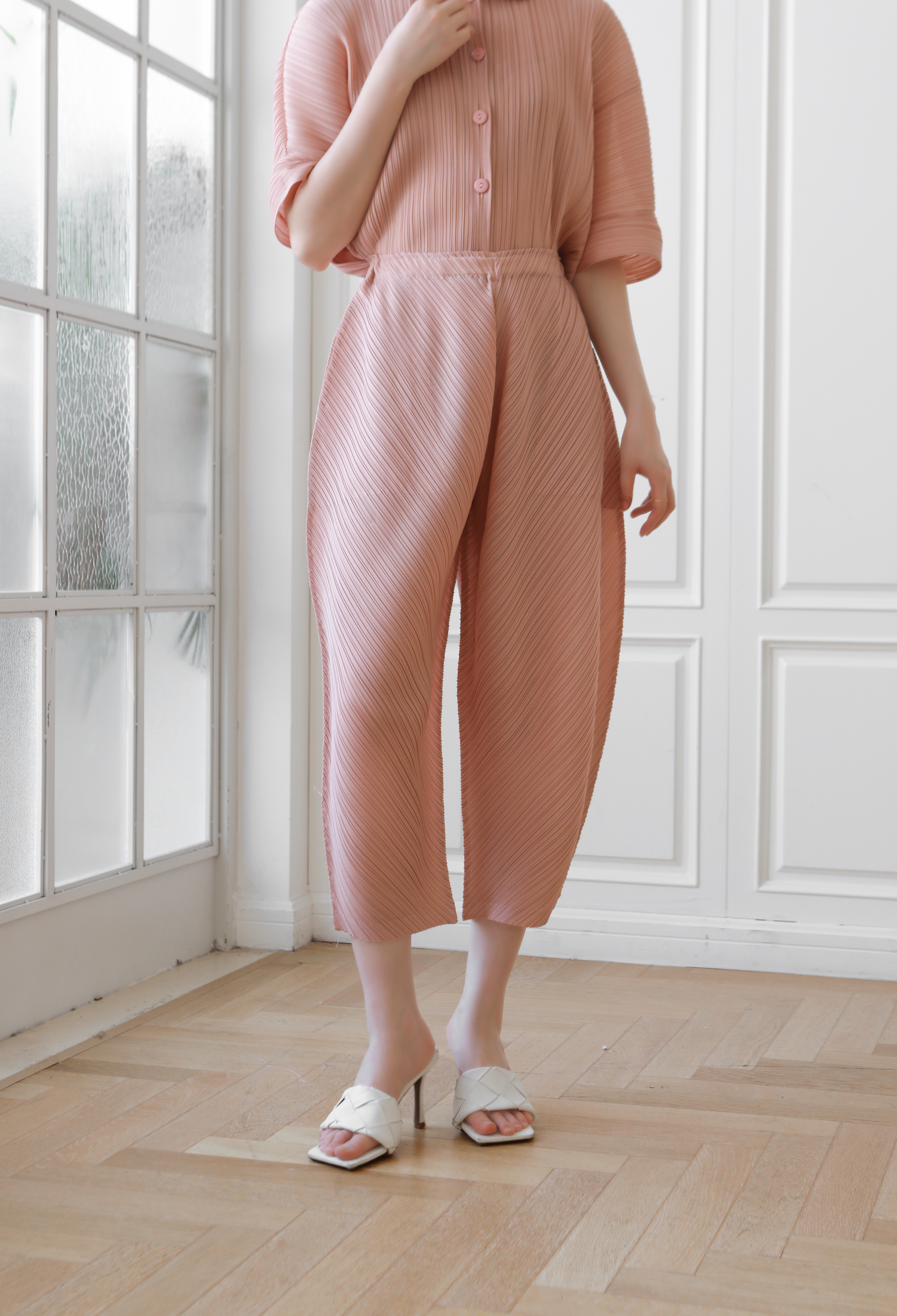 ยาว 32.5นิ้ว!! 2MUAY รุ่น GJO3682 กางเกงผู้หญิง กางเกงพลีทคุณภาพ 12สี FREE SIZE THICKER BOTTOM PLEAT PANTS