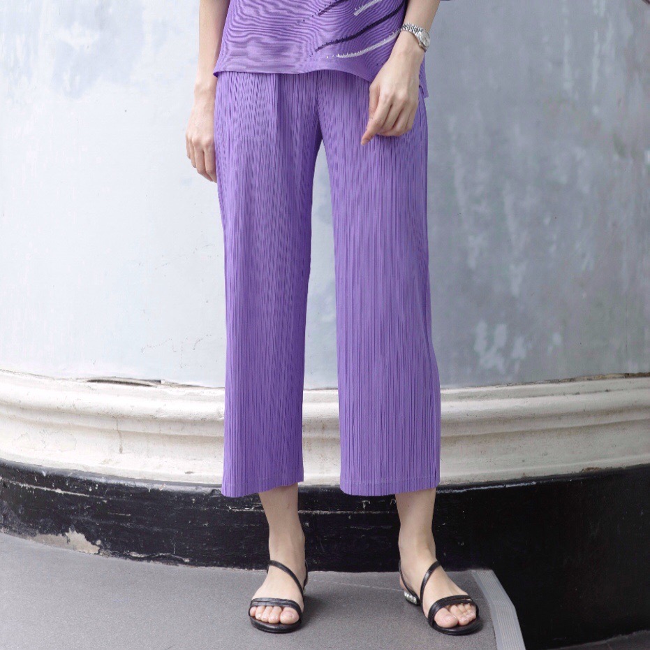 ยาว34นิ้ว! 2MUAY BASIC รุ่น GJO7573 กางเกงอัดพลีทคุณภาพ STRAIGHT PLEAT PANT 12สี FREE SIZE