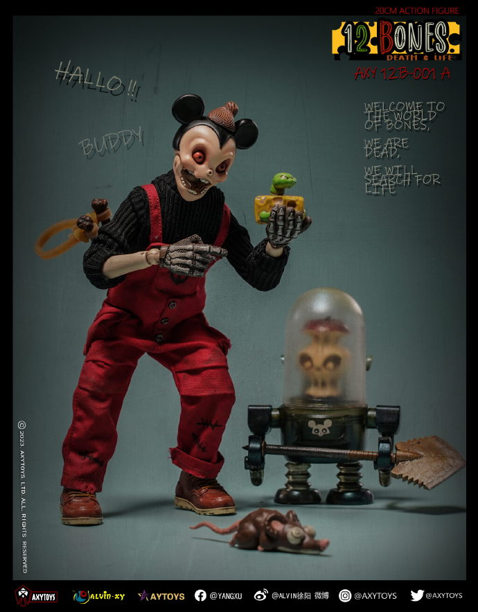 [พร้อมส่ง] AXYTOYS 12 BONES 1/12 - AXY12B-001A (หนูแดง)