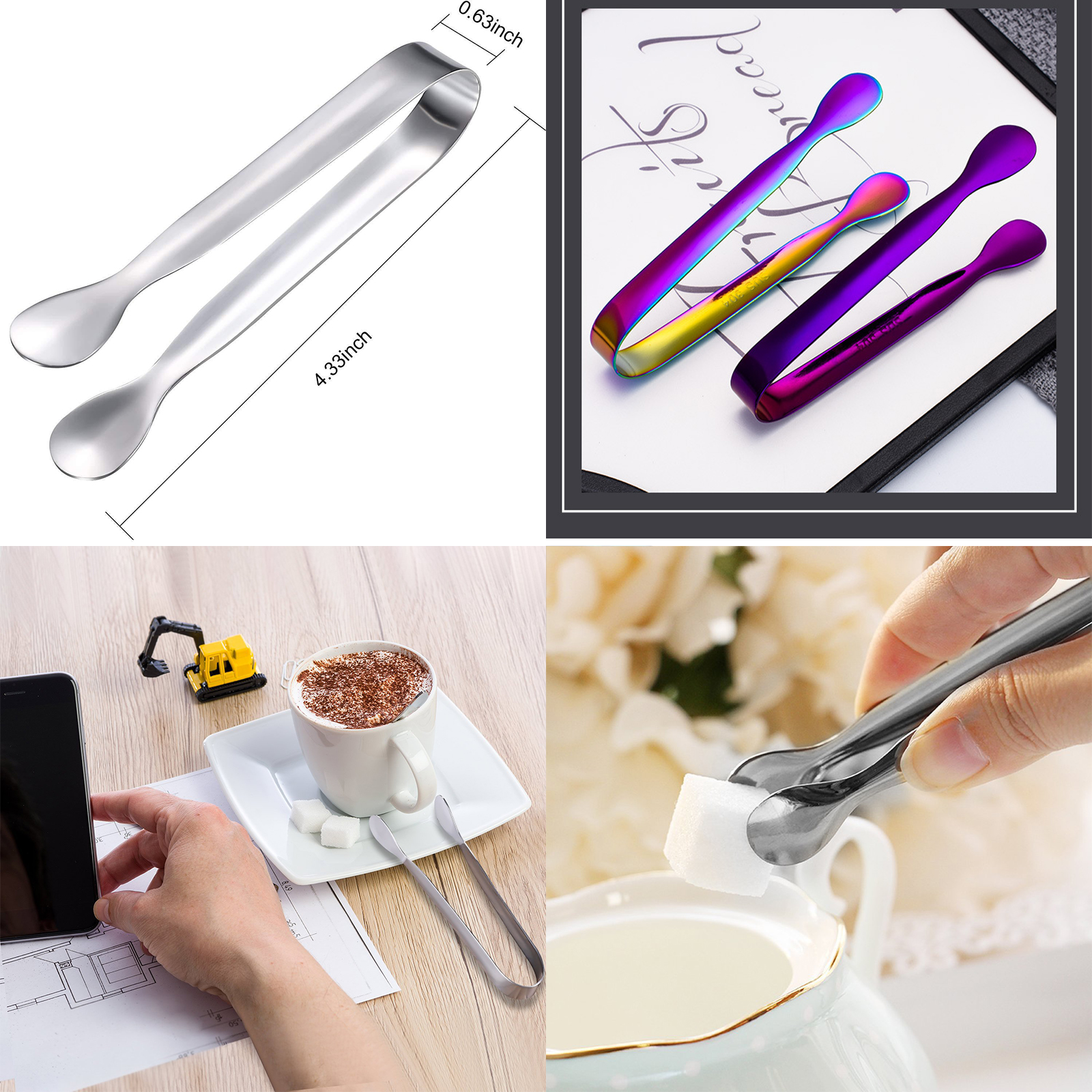 ที่คีบน้ำแข็ง ขนาดเล็ก สแตนเลส304 พกพาได้ คุณภาพอย่างดี มีให้เลือก หลายสี