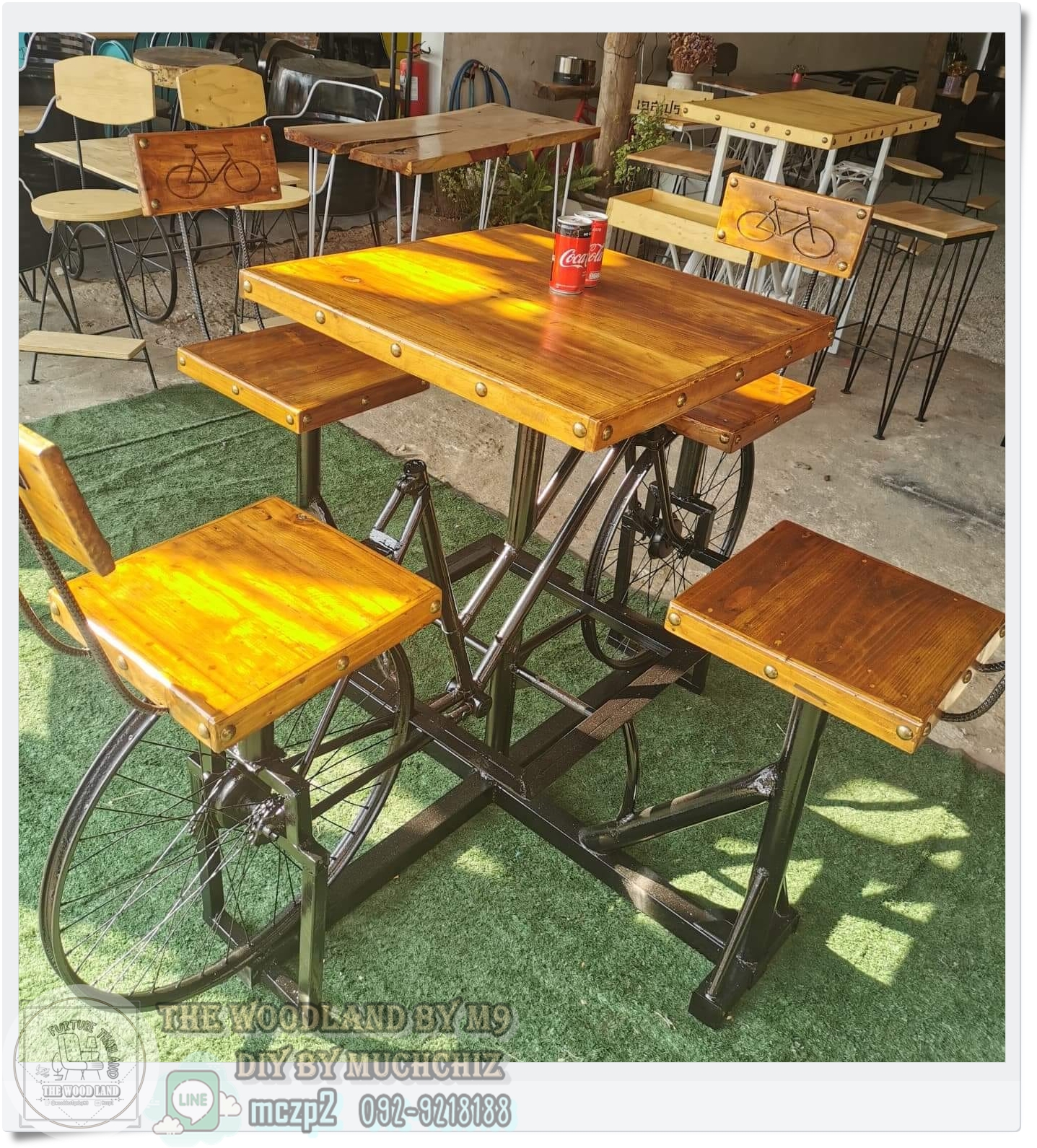 #BICYCLE Design 4ที่นั่ง #เฟอร์นิเจอร์จักรยานวินเทจ #เฟอร์นิเจอร์ตกแต่งร้านกาแฟ