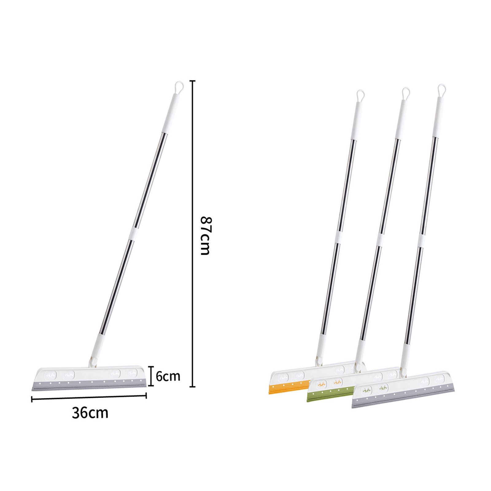 ที่รีดน้ำพื้น 180องศา มีให้เลือกหลายขนาด หลายสี ด้ามยาวยืดหดได้ ยางรีดหนานุ่ม รีดน้ำแห้งได้ไวกว่า คุณภาพดี แข็งแรง ทนทาน