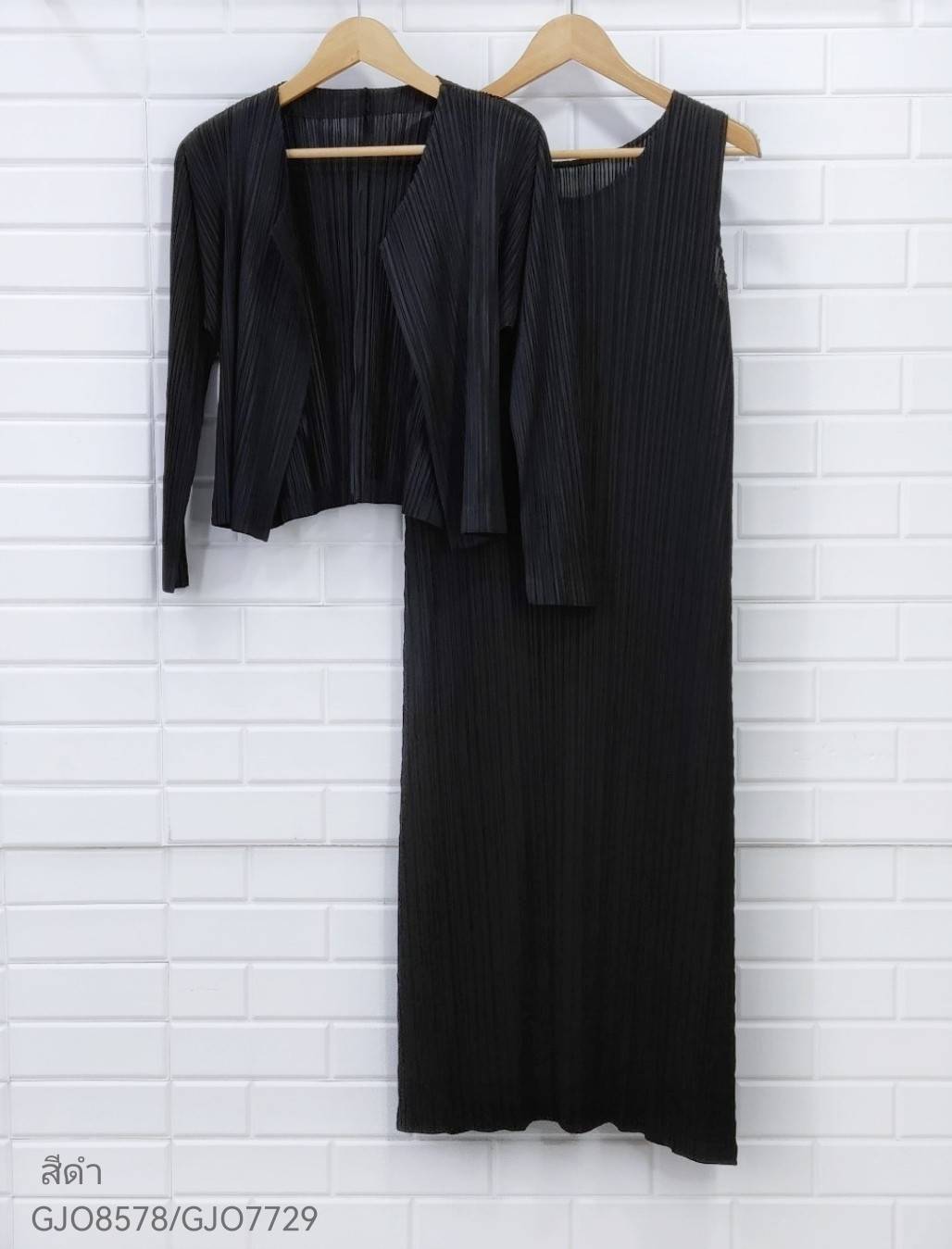 2MUAY BASIC รุ่น GJO8578/GJO7729 SLEEVELESS PLEATED SET เซ็ตพลีทงานคุณภาพ 6สี