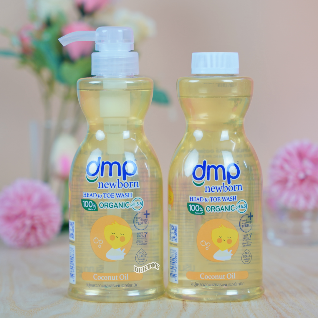 1 แถม1 DMP newborn ออร์แกนิค สบู่เหลวอาบน้ำสระผมสำหรับเด็กแรกเกิด 450 มล.แถม 450 มล.