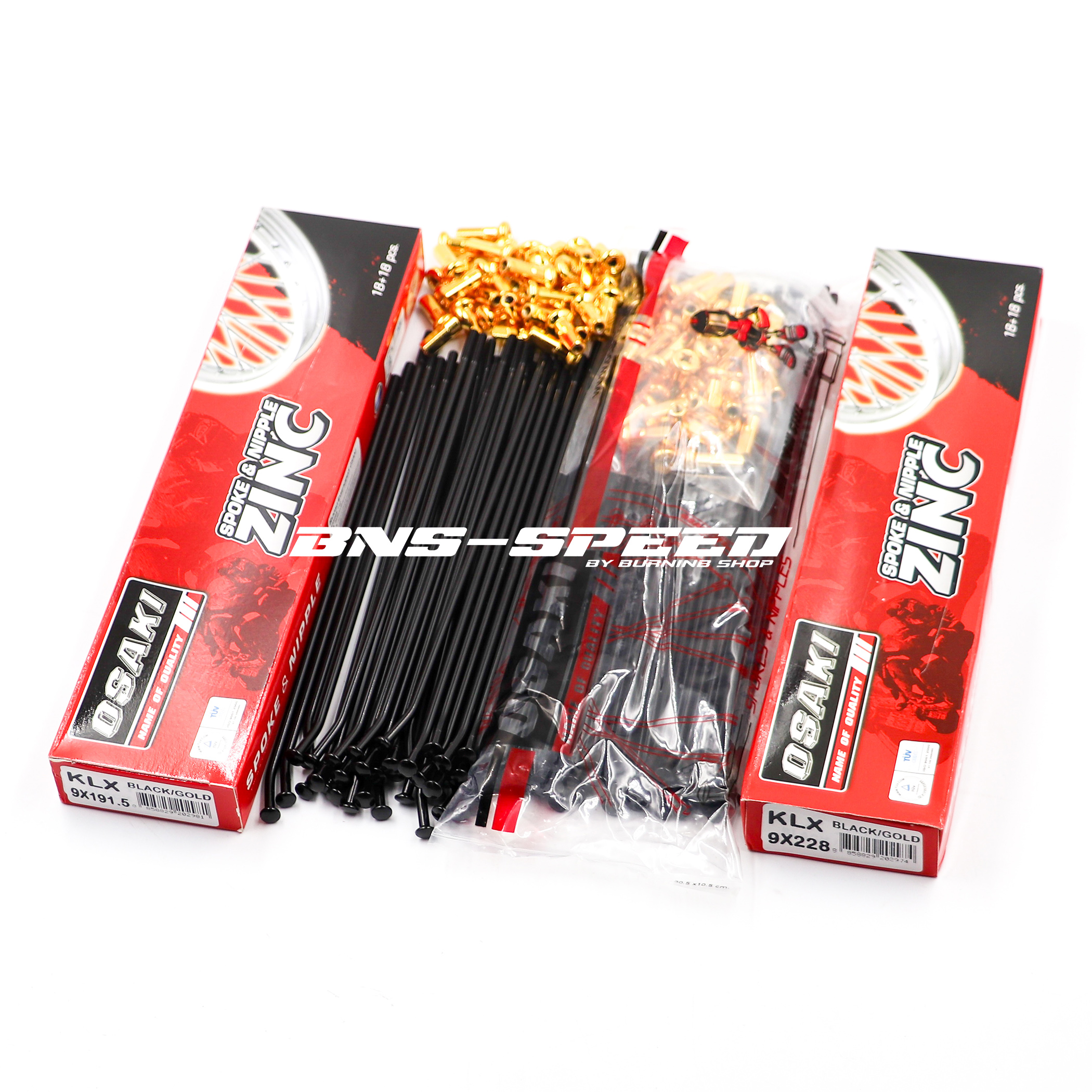 ซี่ Osaki 21/18 KLX140/230 สีดำหมุดทอง