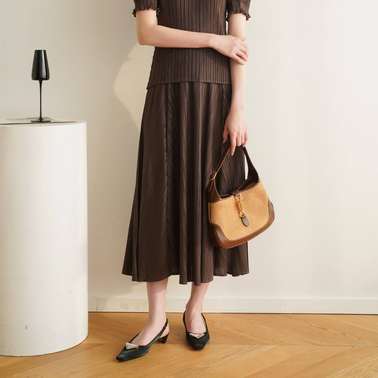 ยาว 31นิ้ว! 2MUAY รุ่น GJO8130 กระโปรงอัดพลีทงานคุณภาพ FLARED PLEATED SKIRT 20สี FREE SIZE