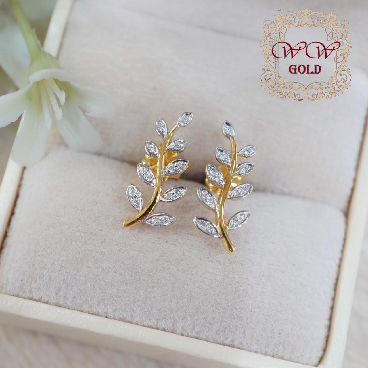 ต่างหูใบมะกอก