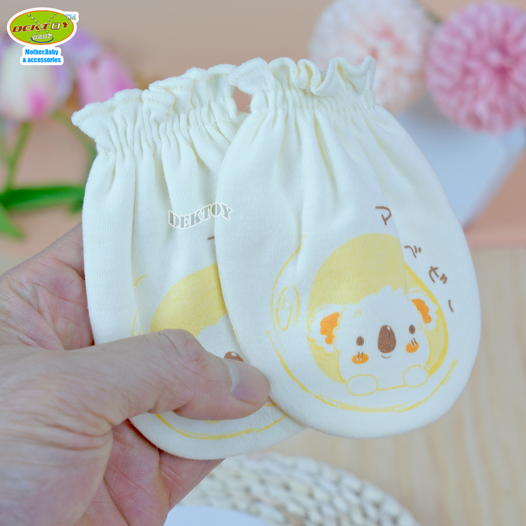 Mami baby ถุงมือ+ถุงเท้า เด็กแรกเกิด 1 คู่ สีพื้นพิมพ์ลาย