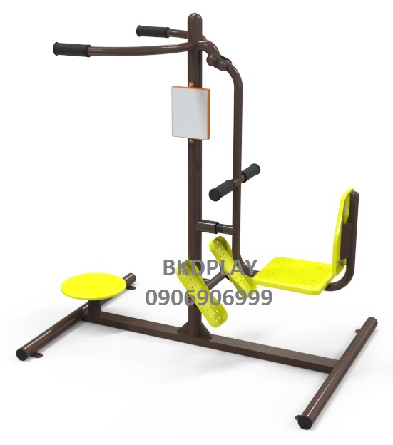 เครื่องออกกำลังกายกลางแจ้งผู้ใหญ่,บริหารขา-เข่า-น่อง-เอว-สะโพก (แบบขาดันยกตัวคู่),ลานกีฬาอเนกประสงค์ ,สวนสาธารณะ ,เทศบาล ,หมู่บ้าน ,ผลิตในไทย ,สั่งทำตามสีที่ต้องการได้