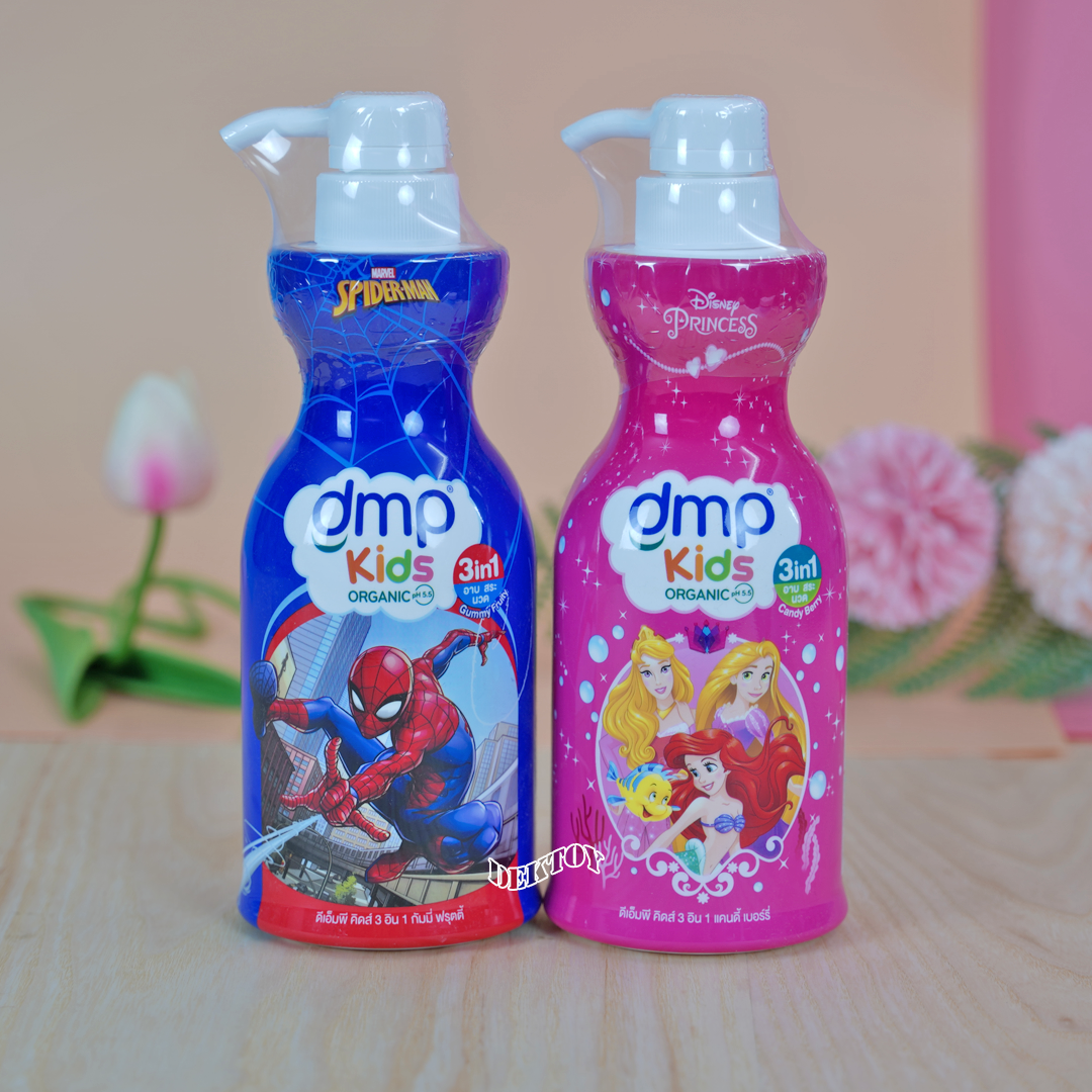 DMP ดีเอ็มพี คิดส์ 3 อิน 1 สบู่เหลว แชมพู และครีมนวดผมในขวดเดียว สำหรับเด็ก 400 มล.