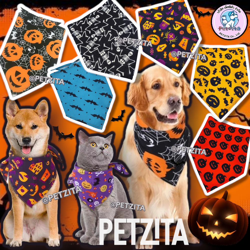 🇹🇭พร้อมส่ง🇹🇭💥 ผ้าพันคอ สุดเท่ห์ for สัตว์เลี้ยง ผ้าพันคอสุนัข แมว หมา หมาใหญ่
