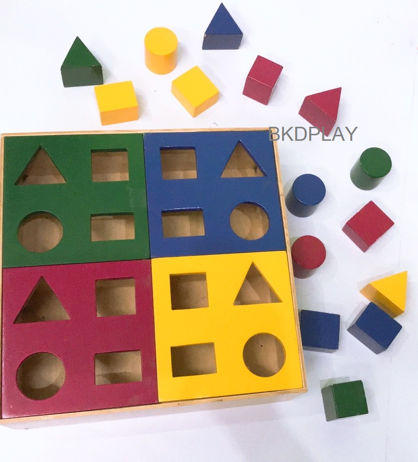 กล่องหยอดบล็อก รูปทรง-สี , ของเล่นไม้, ของเล่นเสริมพัฒนาการ, ของเล่นเด็กอนุบาล, สื่อการสอนเด็กอนุบาล วัสดุและสี ปลอดภัยต่อเด็ก มีมาตรฐาน มอก. ตามที่ สพฐ. กำหนด