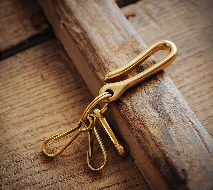 BR074 อะไหล่พวงกุญแจ อะไหล่ทองเหลืองแท้ อุปกรณ์งานหนัง leatherbrass**แพ็คบรรจุ 5 ชิ้น**