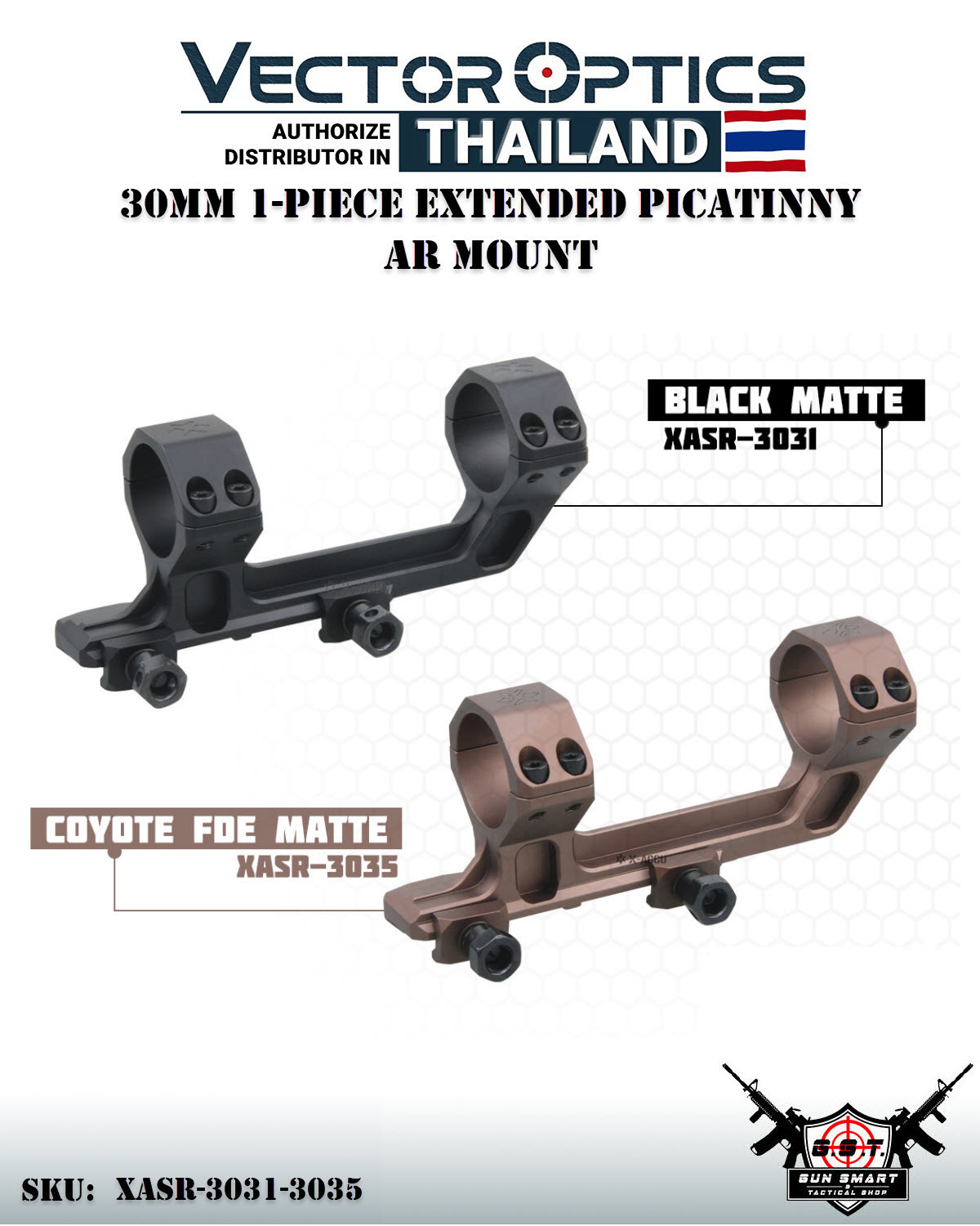 30MM 1-PIECE EXTENDED PICATINNY AR MOUNT (0MOA)